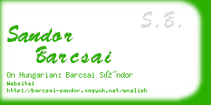 sandor barcsai business card